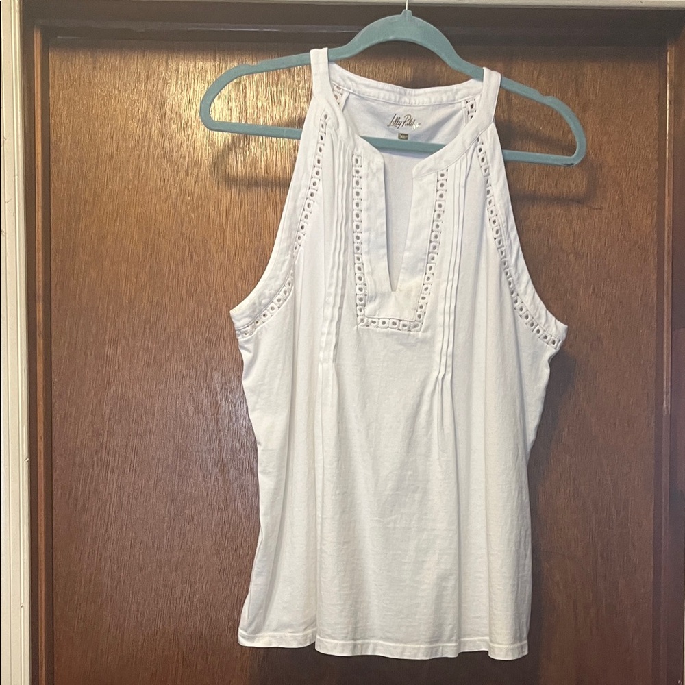 EUC, worn once! Lilly Pulitzer white tank top! It’s to big for me